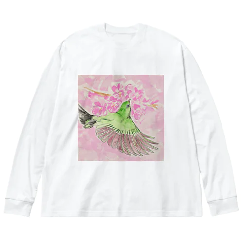 メジロさん with 桜_3 Big Long Sleeve T-Shirt