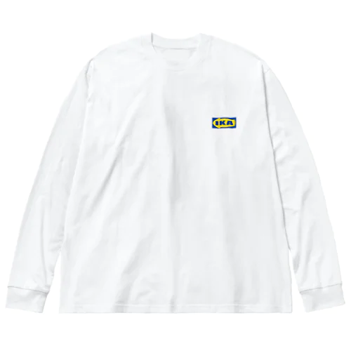 IKA イカ いか  ロゴ ワンポイント Big Long Sleeve T-Shirt