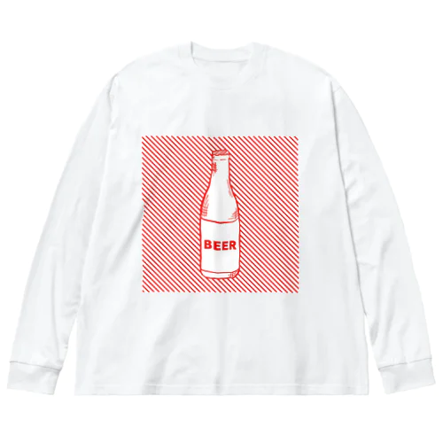 ストライプ（ビール）ヤ ビッグシルエットロングスリーブTシャツ