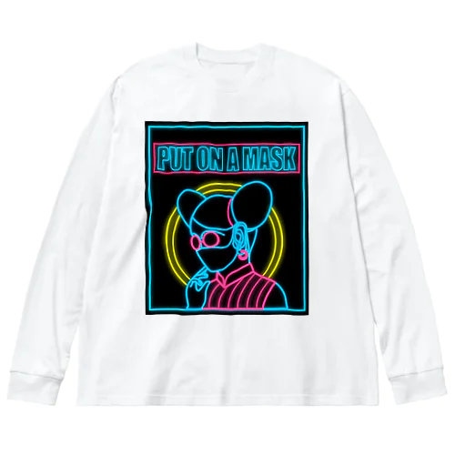 【NEON】PUT ON A MASK(戴上口罩吧)  ビッグシルエットロングスリーブTシャツ