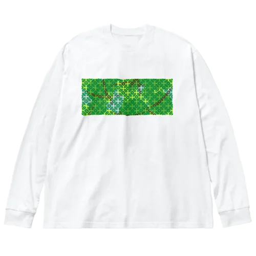 木漏れ日の七宝柄（緑） ビッグシルエットロングスリーブTシャツ