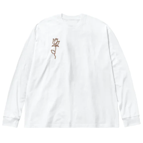 シンプルなひと描きの薔薇 Big Long Sleeve T-Shirt