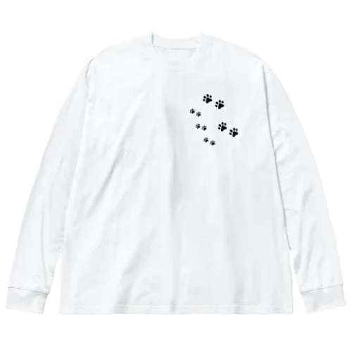 くろいあしあとすくなめ Big Long Sleeve T-Shirt