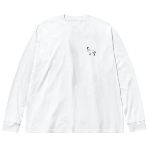 ohkami お花ブルー Big Long Sleeve T-Shirt