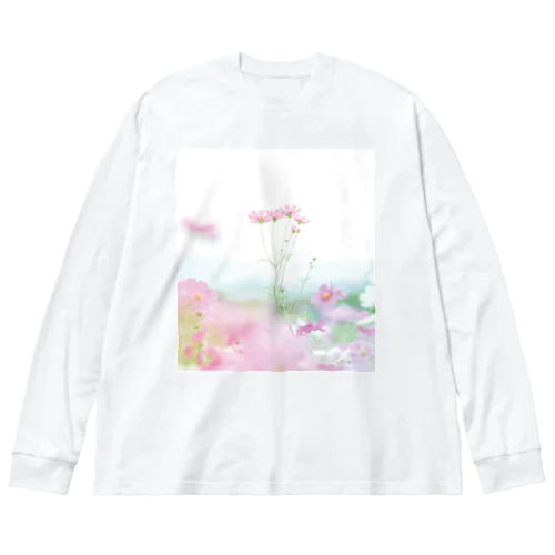 窓からくまこ―ピンクコスモス編 Big Long Sleeve T-Shirt