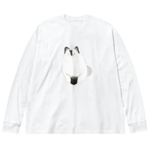 青い目の長毛猫 Big Long Sleeve T-Shirt