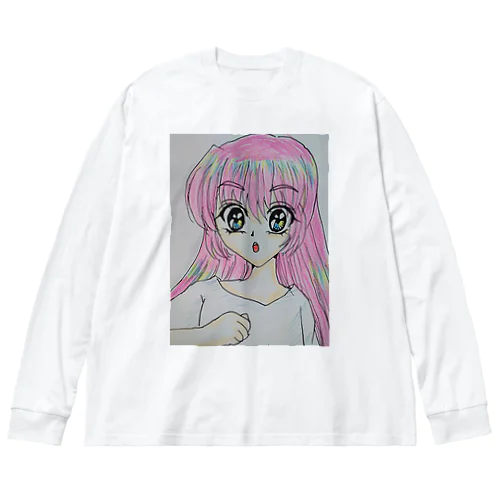 ピンク髪の女の子 Big Long Sleeve T-Shirt