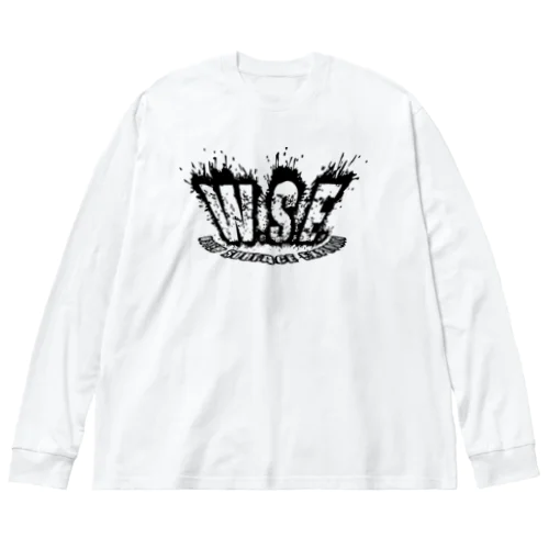 WSEオリジナルロゴ　黒プリント ビッグシルエットロングスリーブTシャツ