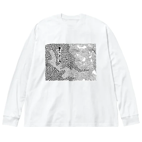 ランダムドット墨色ダーク Big Long Sleeve T-Shirt