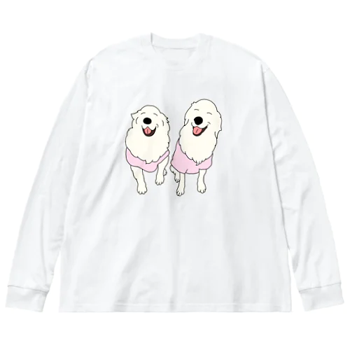 うちの子1番☆トムくん＆パルくん ピンクニコニコ ビッグシルエットロングスリーブTシャツ