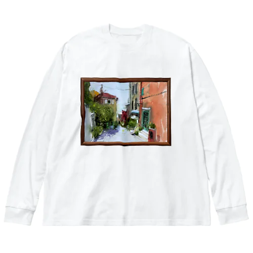 【水彩】 Haut-de-Cagnes Big Long Sleeve T-Shirt