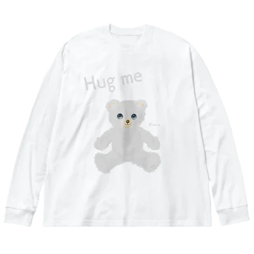 【Hug me】（白くま） ビッグシルエットロングスリーブTシャツ