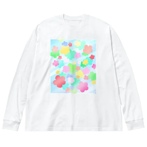 クリスタルフラワー(花柄） Big Long Sleeve T-Shirt