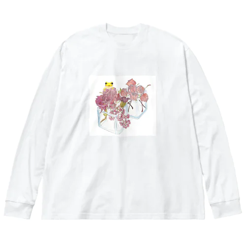 花の中に…？　In the flowers...? ビッグシルエットロングスリーブTシャツ