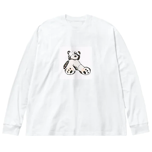 寝そべるクマ ビッグシルエットロングスリーブTシャツ