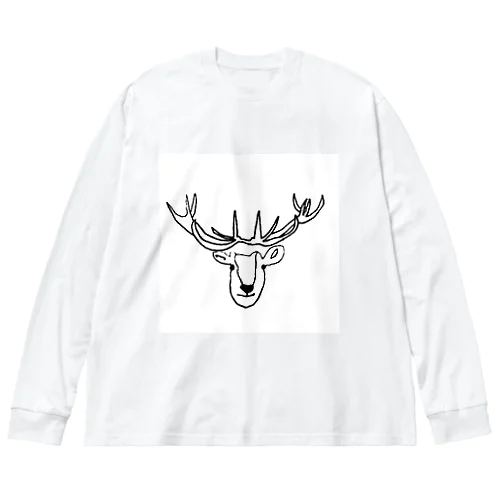 deerシカ鹿 ビッグシルエットロングスリーブTシャツ