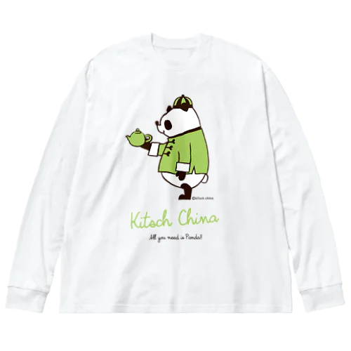 中国茶パンダ Big Long Sleeve T-Shirt