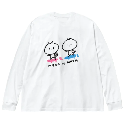 ね子とま太のスケボー ビッグシルエットロングスリーブTシャツ