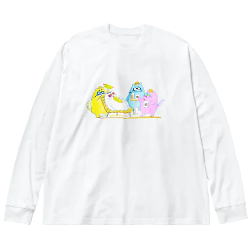 ねこねこへぶん ビッグシルエットロングスリーブTシャツ