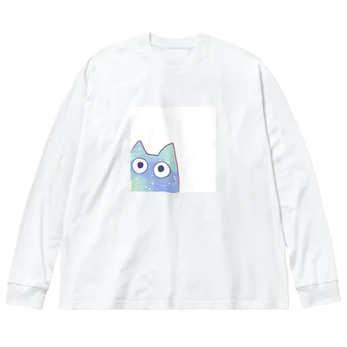 宇宙ネコ　淡ちゃん ビッグシルエットロングスリーブTシャツ