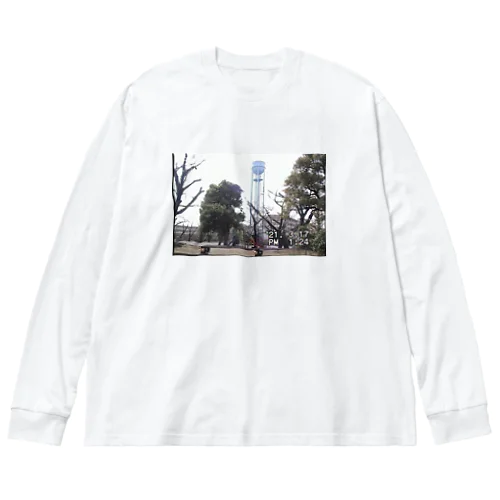 miniDVテープ「公園と給水塔」 ビッグシルエットロングスリーブTシャツ