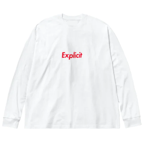 露骨な [Explicit] -Red Text Logo- ビッグシルエットロングスリーブTシャツ