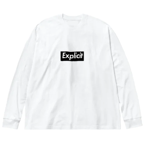 露骨な [Explicit] -Black Box Logo- ビッグシルエットロングスリーブTシャツ