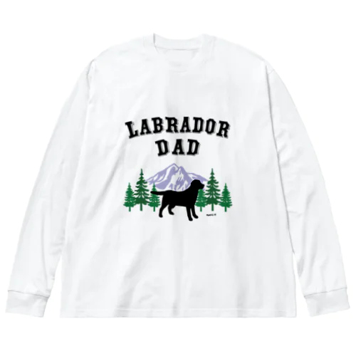 Labrador Dad ブラックラブラドール Big Long Sleeve T-Shirt