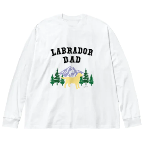 Labrador Dad イエローラブラドール ビッグシルエットロングスリーブTシャツ