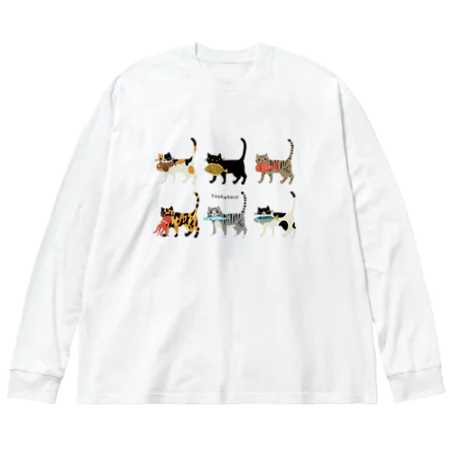 よあけねこ　集合 ビッグシルエットロングスリーブTシャツ