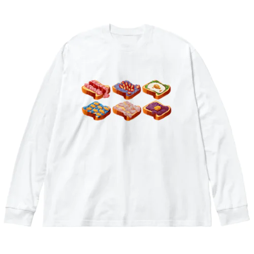 食パンケーキ ビッグシルエットロングスリーブTシャツ