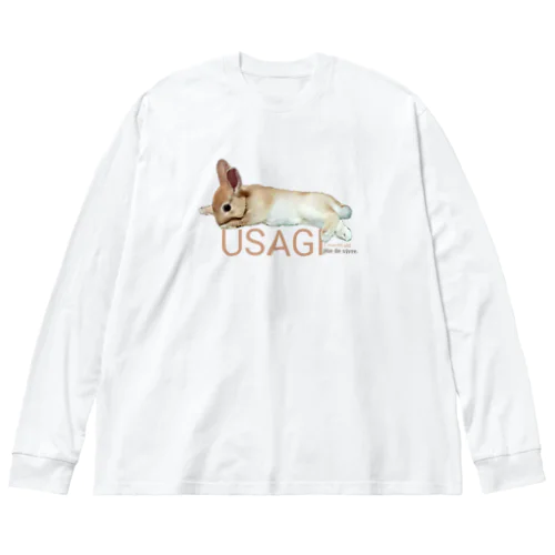 USAGI 子うさぎ（生後２ヶ月）の休憩　 Big Long Sleeve T-Shirt