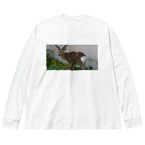 北海道根室市の鹿さん ビッグシルエットロングスリーブTシャツ