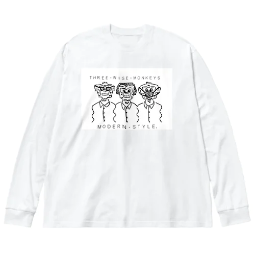 THREE-WISE-MONKEYS ビッグシルエットロングスリーブTシャツ