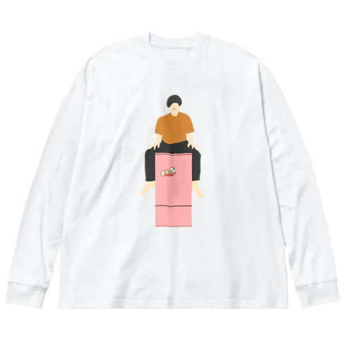 冷蔵庫に乗る人 Big Long Sleeve T-Shirt