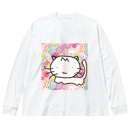 白猫さん♥ ビッグシルエットロングスリーブTシャツ