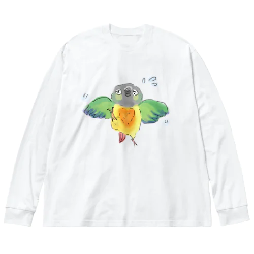 こわがりウロコインコ ビッグシルエットロングスリーブTシャツ