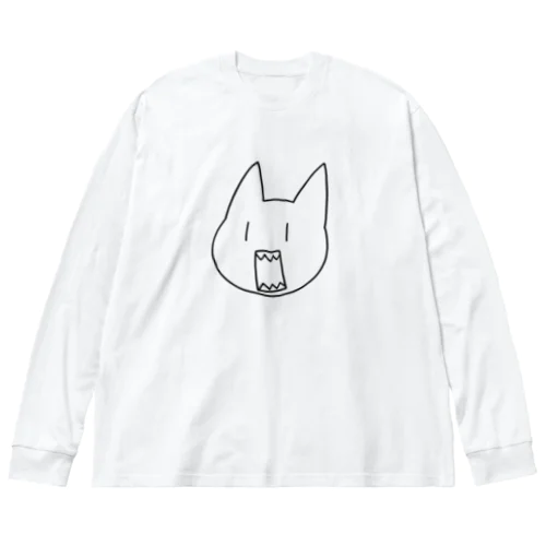 威嚇する猫 Big Long Sleeve T-Shirt