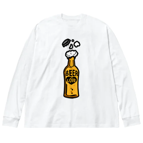 ILOVEBEER-ビール瓶-お酒好きに ビッグシルエットロングスリーブTシャツ