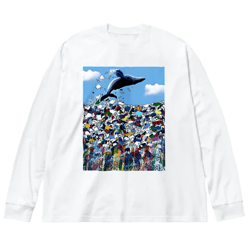 プラゴミの海 Big Long Sleeve T-Shirt