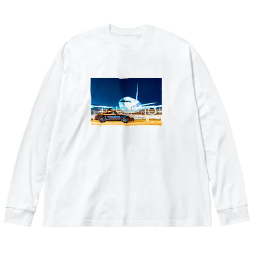 車と飛行機 ビッグシルエットロングスリーブTシャツ
