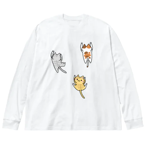 這い上がる猫たち ビッグシルエットロングスリーブTシャツ