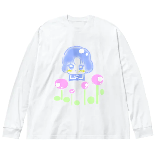 お花と女の子 Big Long Sleeve T-Shirt