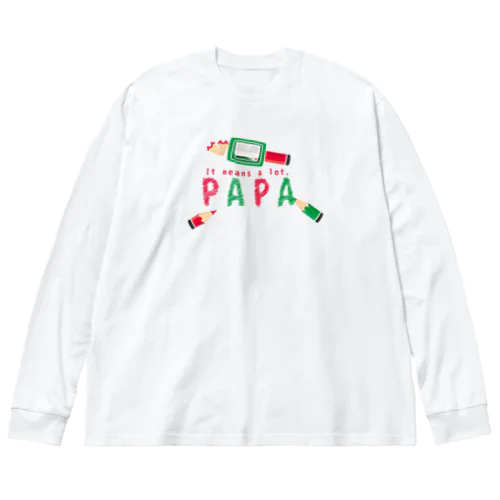 ちびた色鉛筆 PAPA*A ビッグシルエットロングスリーブTシャツ