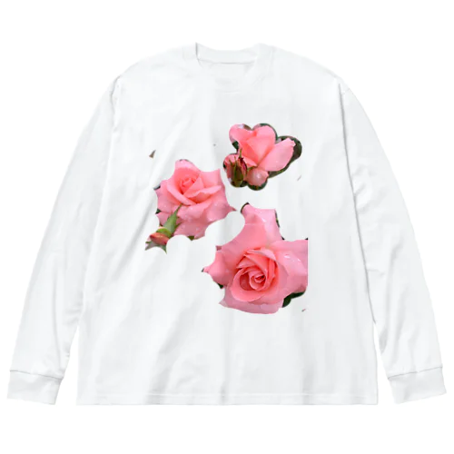 薔薇 ビッグシルエットロングスリーブTシャツ