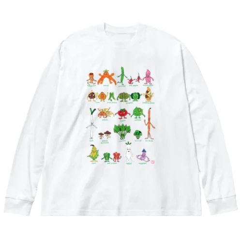 お野菜くん四角version ビッグシルエットロングスリーブTシャツ