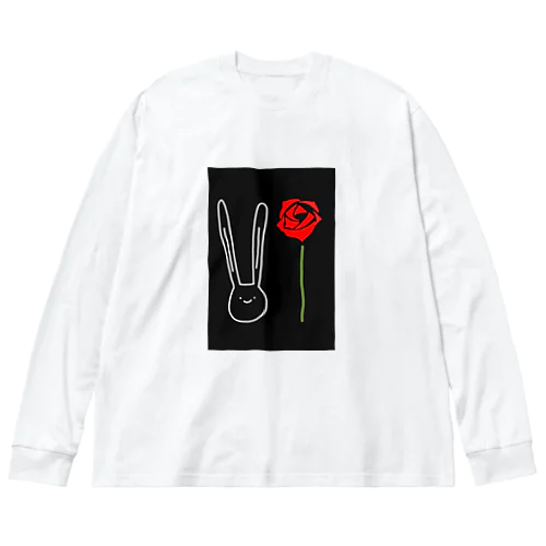 黒にうさぎばら Big Long Sleeve T-Shirt