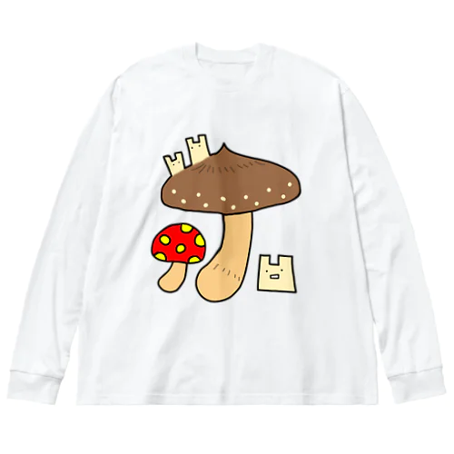 2Dうさぎ きのこ ビッグシルエットロングスリーブTシャツ