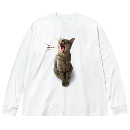 キジトラ猫の鶉（うずら） ビッグシルエットロングスリーブTシャツ