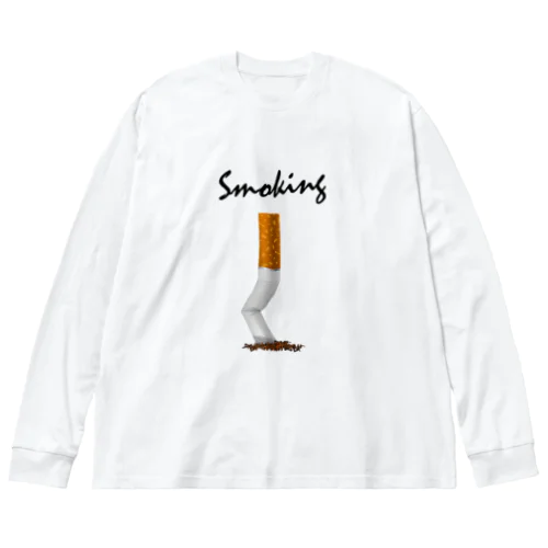 Smoking-タバコの吸い殻- ビッグシルエットロングスリーブTシャツ